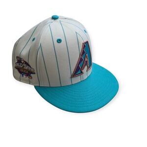 Diamondbacks Lids New Era x MLB Off White Pinstripe Fitted Hat Sz 7.5